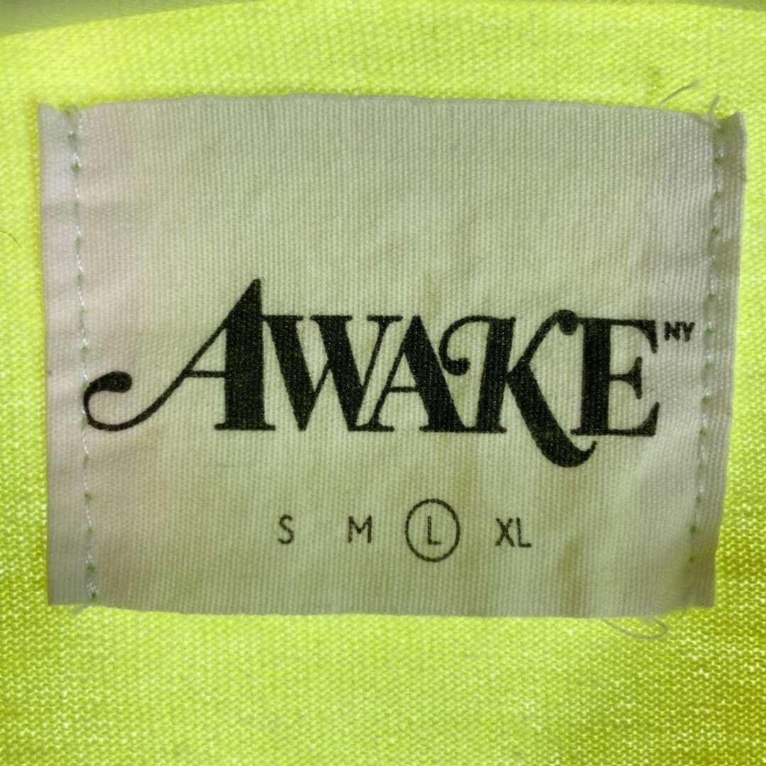 AWAKE(アウェイク)の★アウェイク Tシャツ ロゴ 半袖 蛍光 イエロー sizeL メンズのトップス(Tシャツ/カットソー(半袖/袖なし))の商品写真