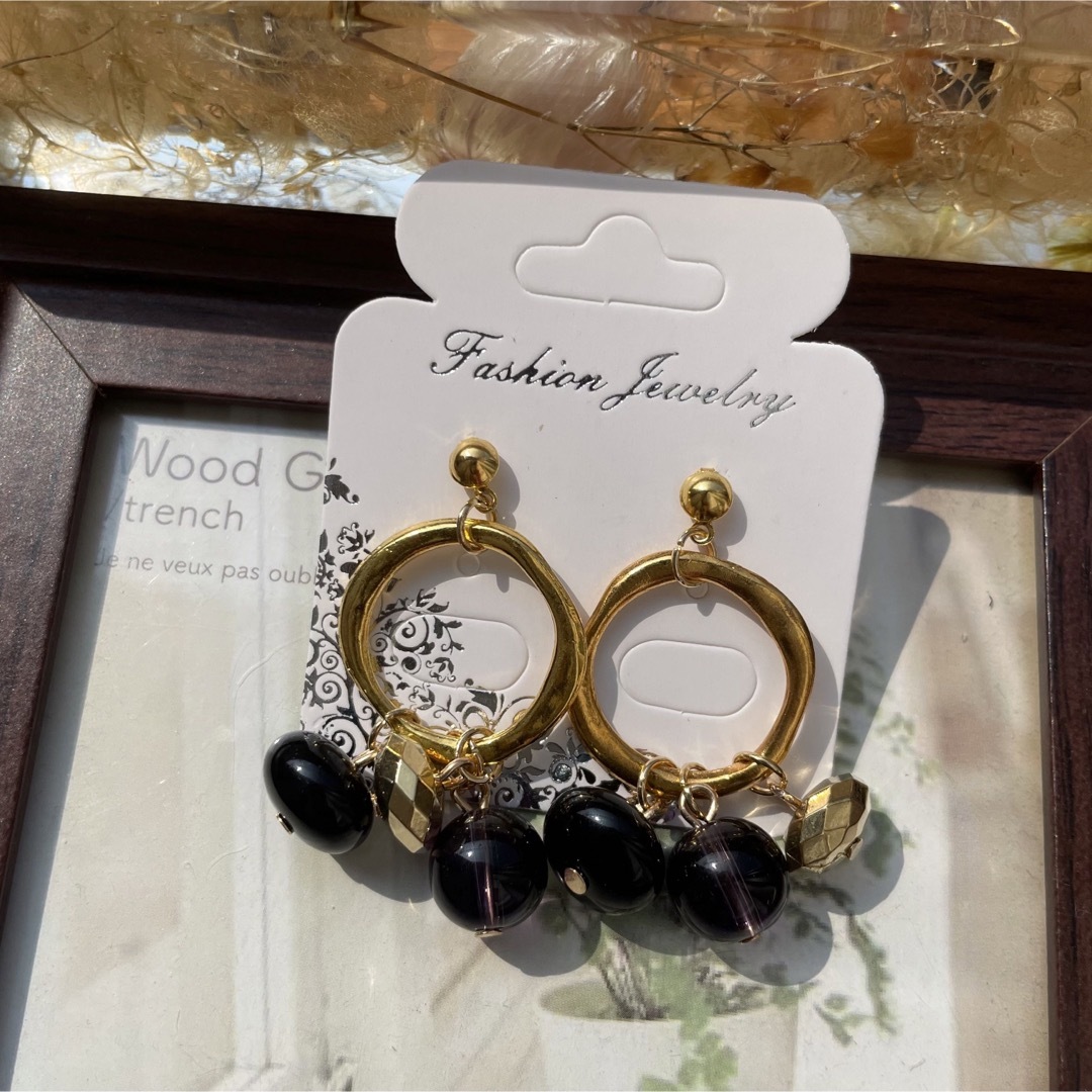 Black×purple系☆ハンドメイドピアスまとめ売り☆6点セット☆プチプラ