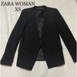 ザラ(ZARA)のZARA WOMAN ザラ ウーマン　ノーカラー　ジャケット　XS  スペイン製(ノーカラージャケット)