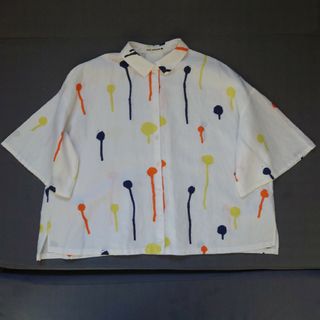 ミナペルホネン(mina perhonen)の美品★mina perhonen 22SS hopee シャツ white 38(シャツ/ブラウス(半袖/袖なし))