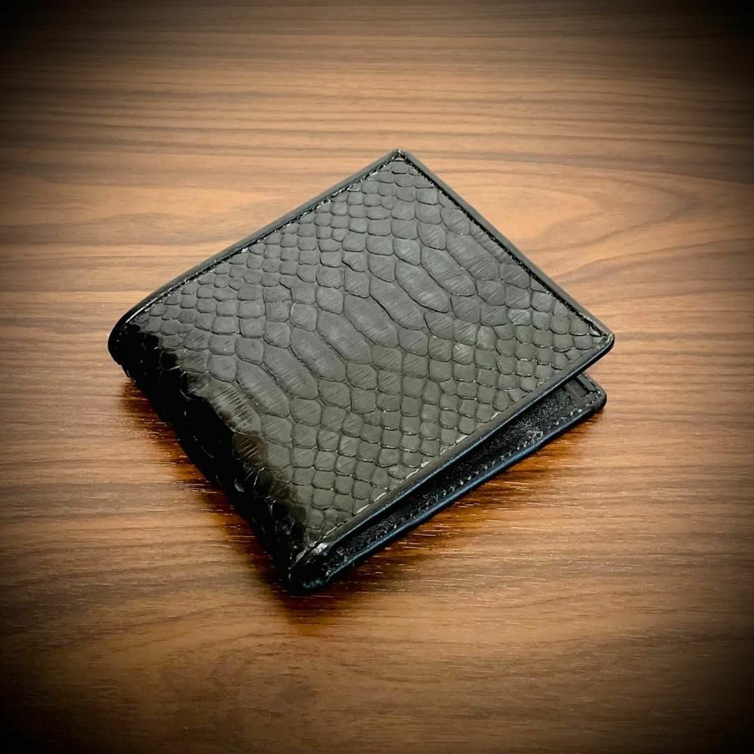高価値】 新品 蛇革パイソン 茶系 折り財布 jsu.osubb.ro