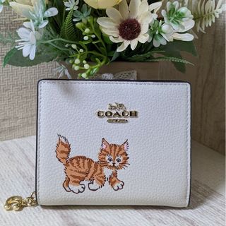 COACH - コーチCC472 のアウトレット 猫柄 折り財布 ダンシング 子猫 ...