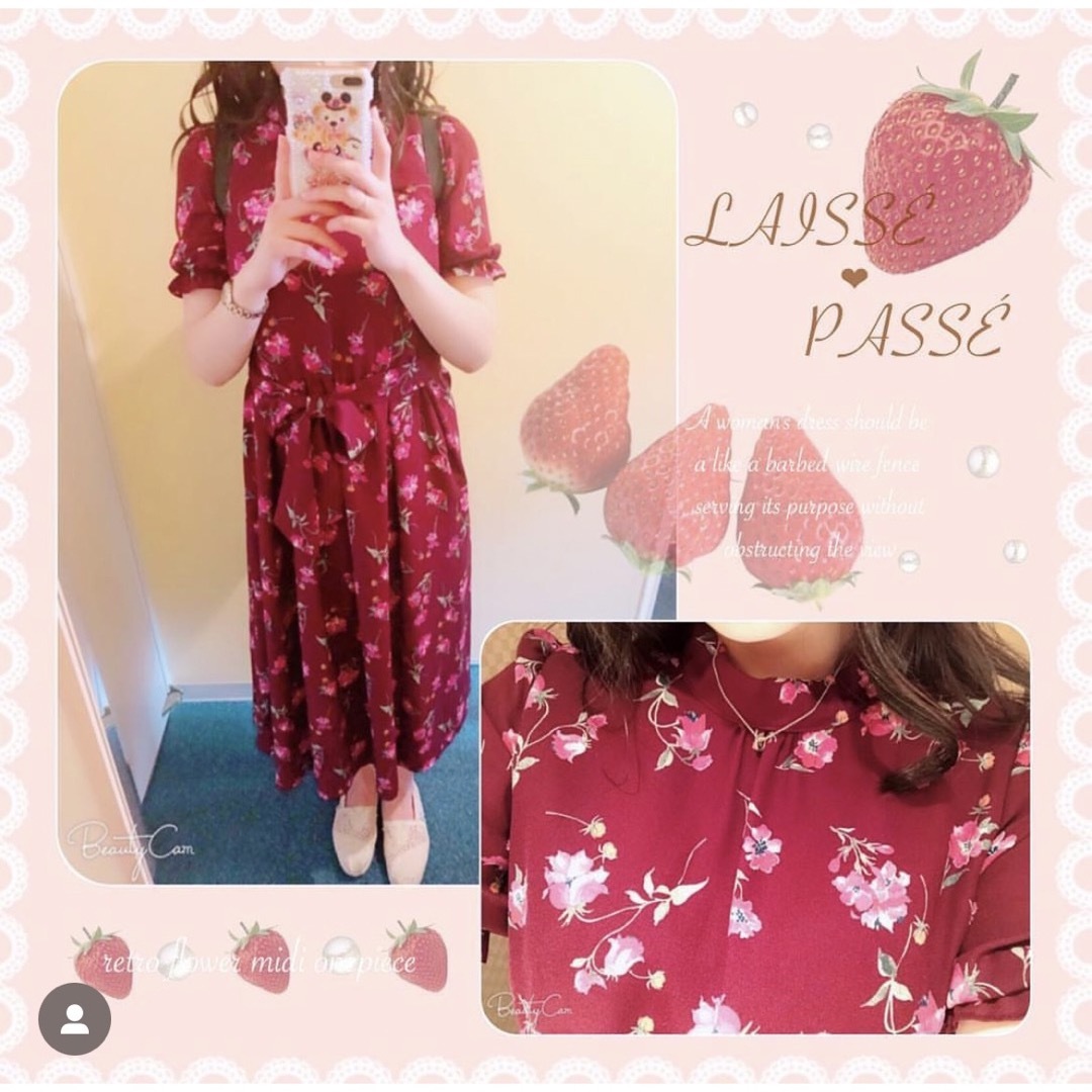 LAISSE PASSE(レッセパッセ)のレッセパッセ　花柄ワンピース レディースのワンピース(ロングワンピース/マキシワンピース)の商品写真