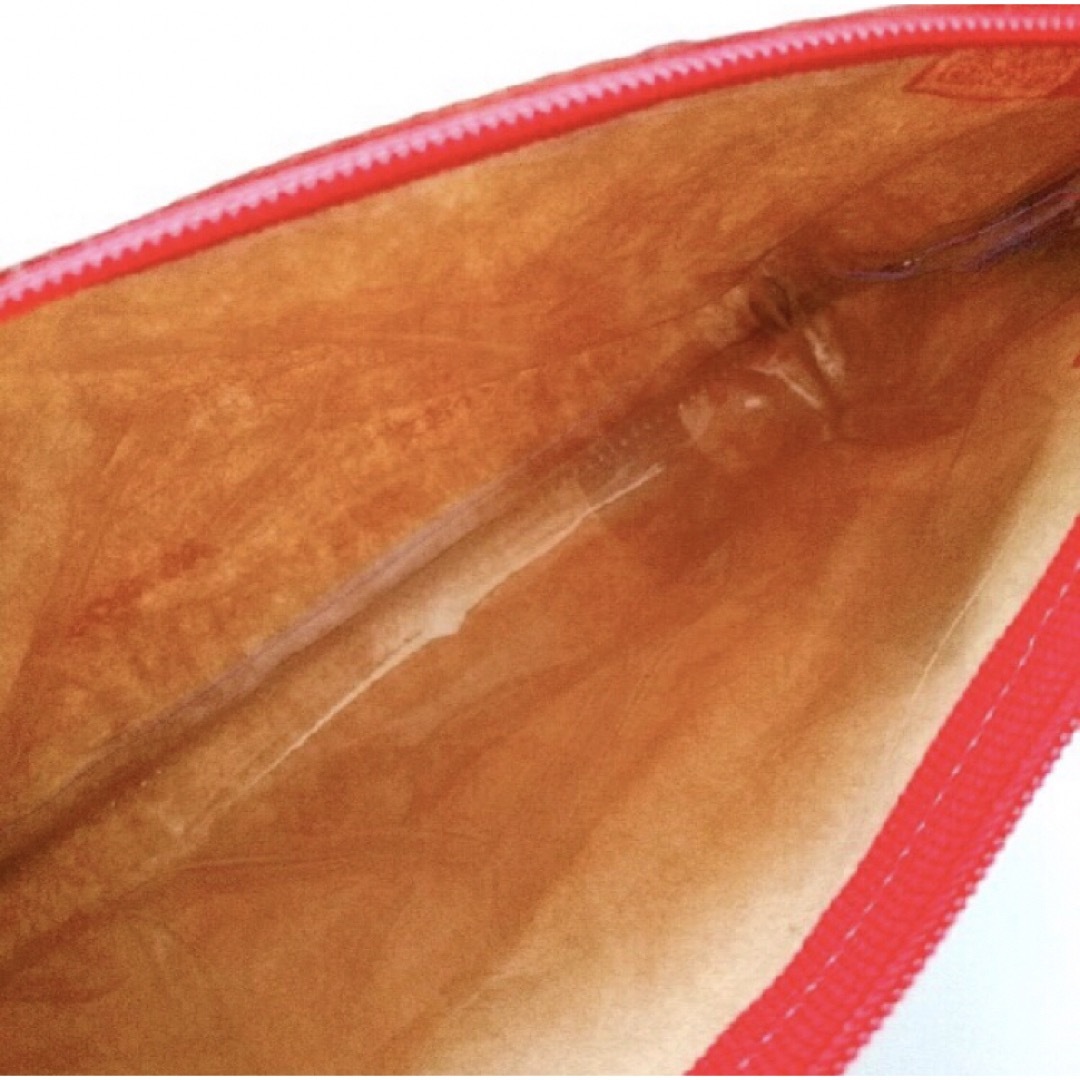 【未使用】ハンドメイド モスバーガー 紙袋 リメイクポーチ ハンドメイドのファッション小物(ポーチ)の商品写真