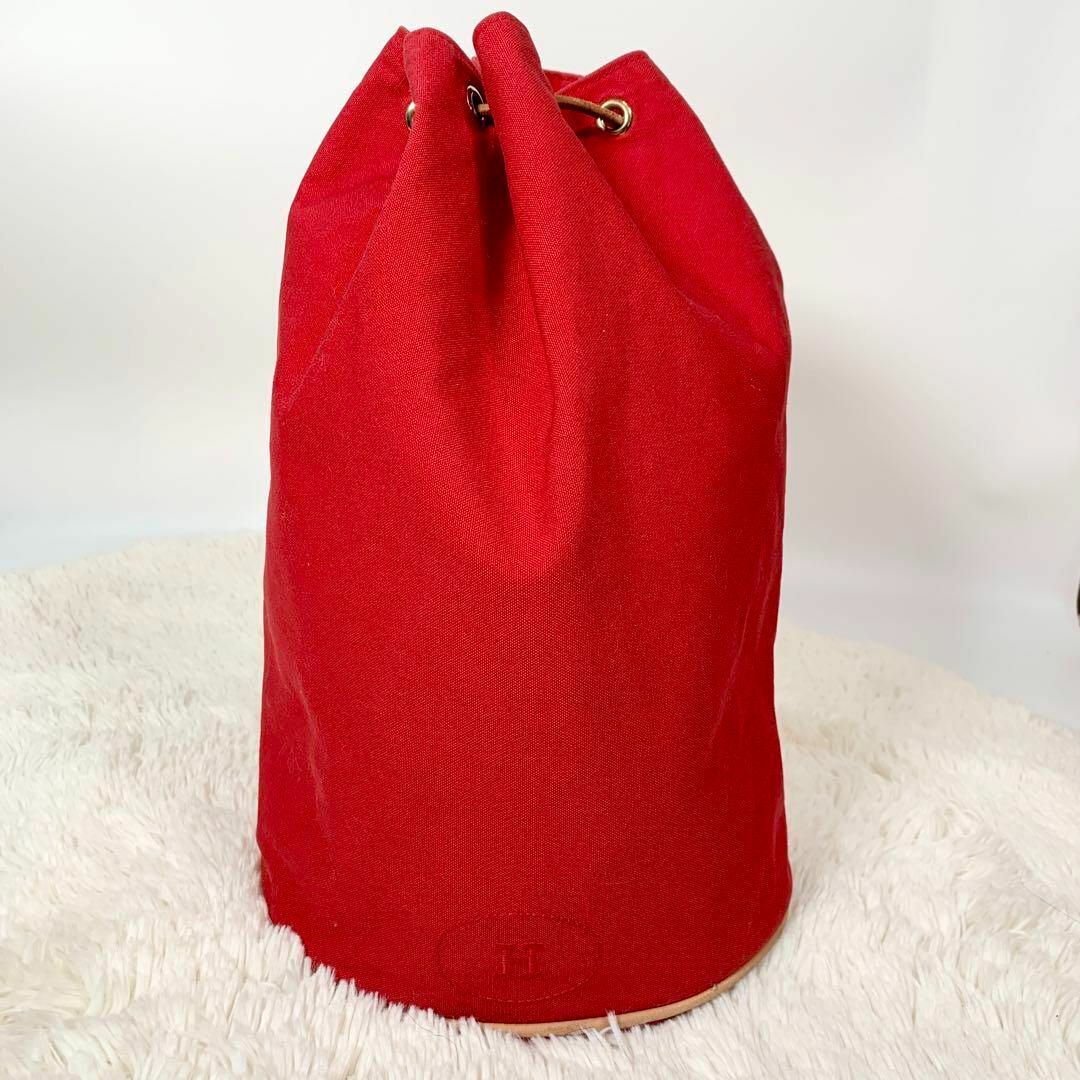 良品】HERMES エルメス ポロションミミル GM 巾着 バッグ レッド-