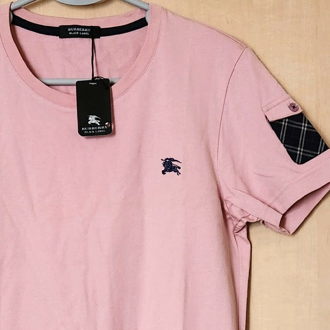 バーバリー ブラック レーベル Tシャツ ２ ピンク 肩ポケット付 新品 タグ有 | フリマアプリ ラクマ