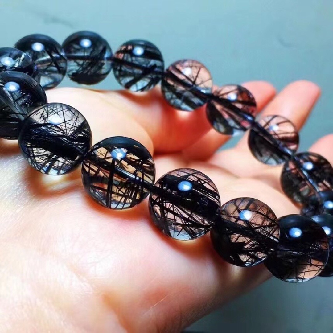 ⭐︎【天然】ブラックルチルクォーツ ブレスレット 13.2mm | www