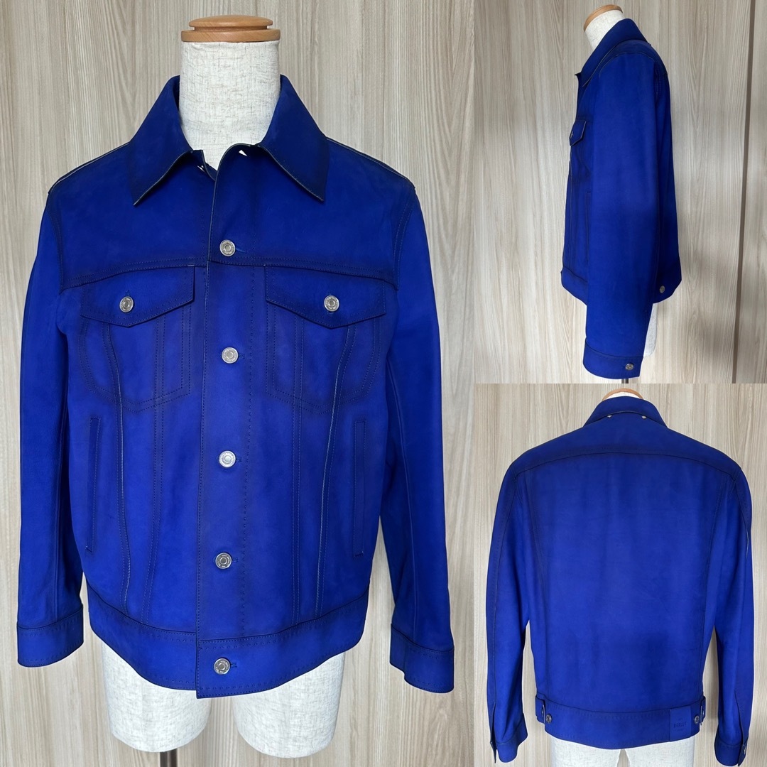 定価102万円 ベルルッティ ブルーパティーヌGジャン デニム レザージャケット