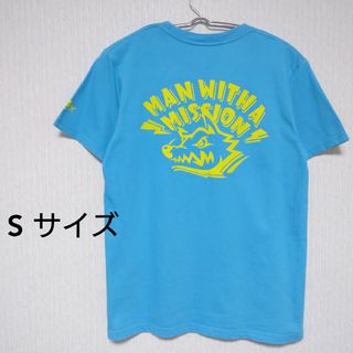 マンウィズアミッション(MAN WITH A MISSION)のMAN WITH A MISSION ロゴ ライブT 水色 × イエロー(ミュージシャン)