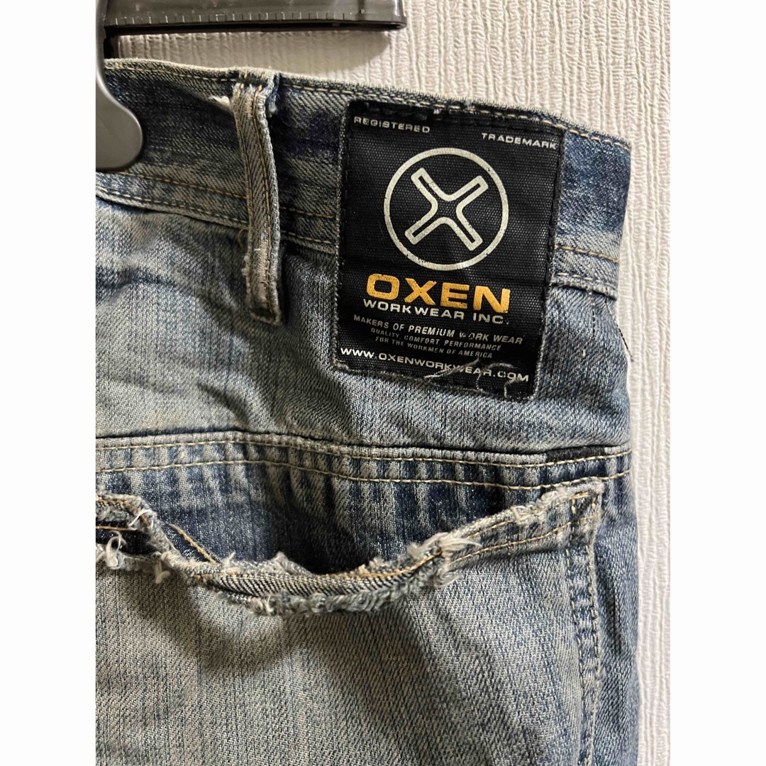 OXEN  ダブルニー ダメージ加工 クラッシュデニム ペインターパンツ メンズのパンツ(デニム/ジーンズ)の商品写真