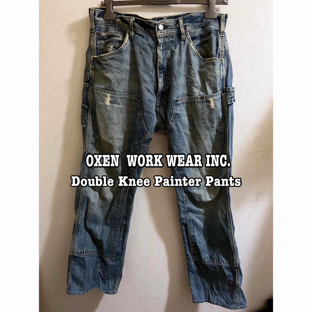 OXEN  ダブルニー ダメージ加工 クラッシュデニム ペインターパンツ メンズのパンツ(デニム/ジーンズ)の商品写真