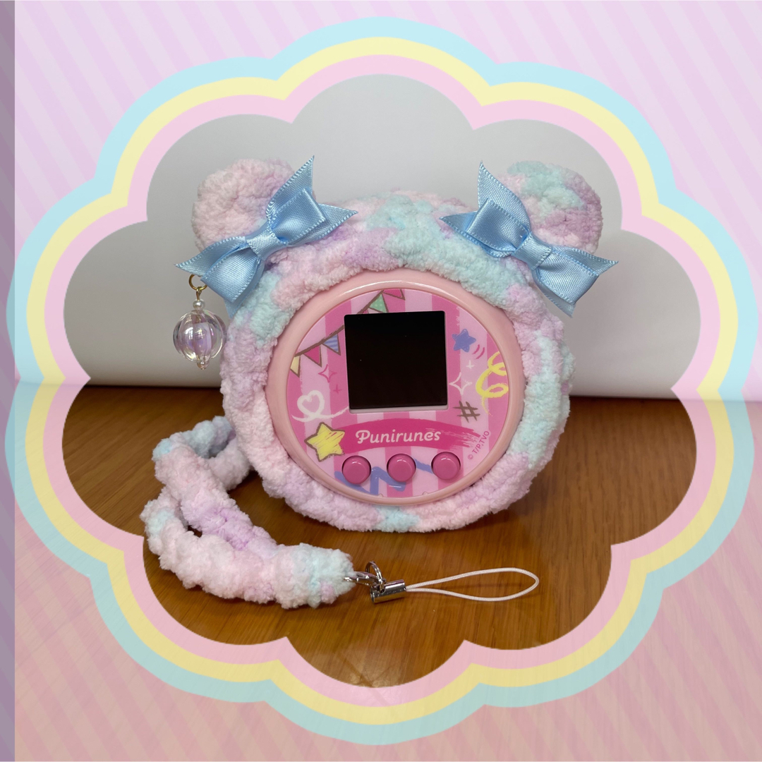 ぷにるんずカバー♡アクア♡Blueリボン♡チャーム♡ストラップ ハンドメイドのぬいぐるみ/人形(あみぐるみ)の商品写真