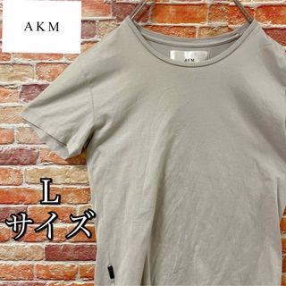 本物エイケイエムAKMウールタイトストレッチVネック半袖Tシャツメンズ黒M