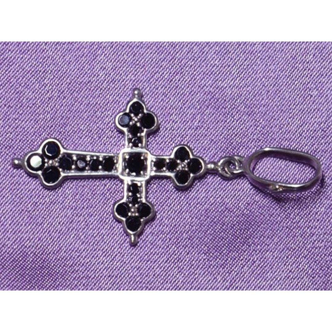 Loree Rodkin Medium Gothic Cross SV/ONYX 2