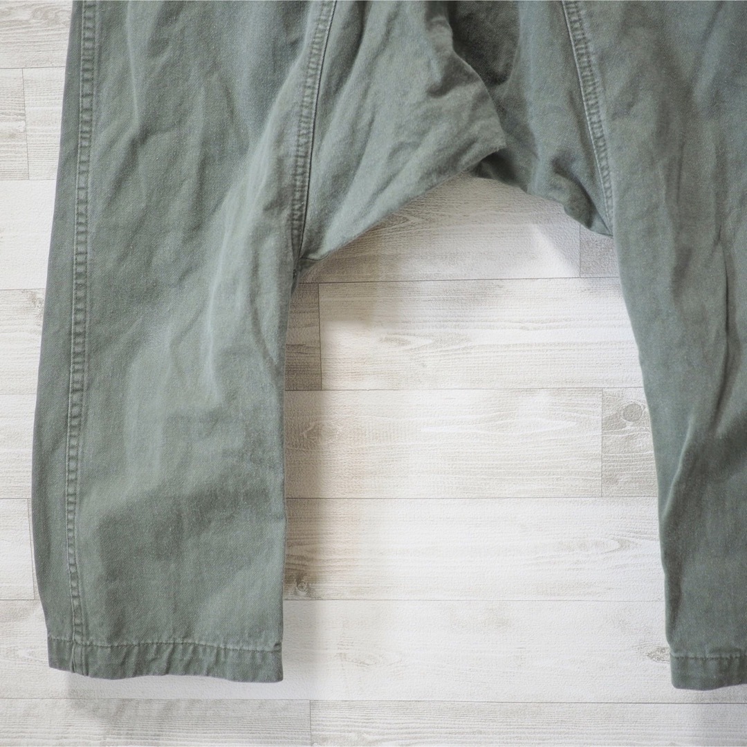 GANRYU 15AW 綿チノクロス製品洗いベイカーサルエルパンツ-S
