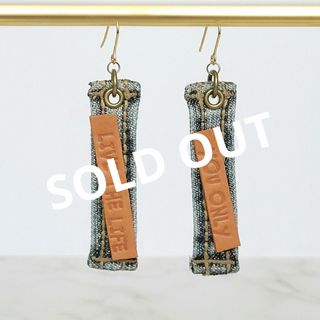 【SOLD OUT】デニムとレザーのピアス(ピアス)