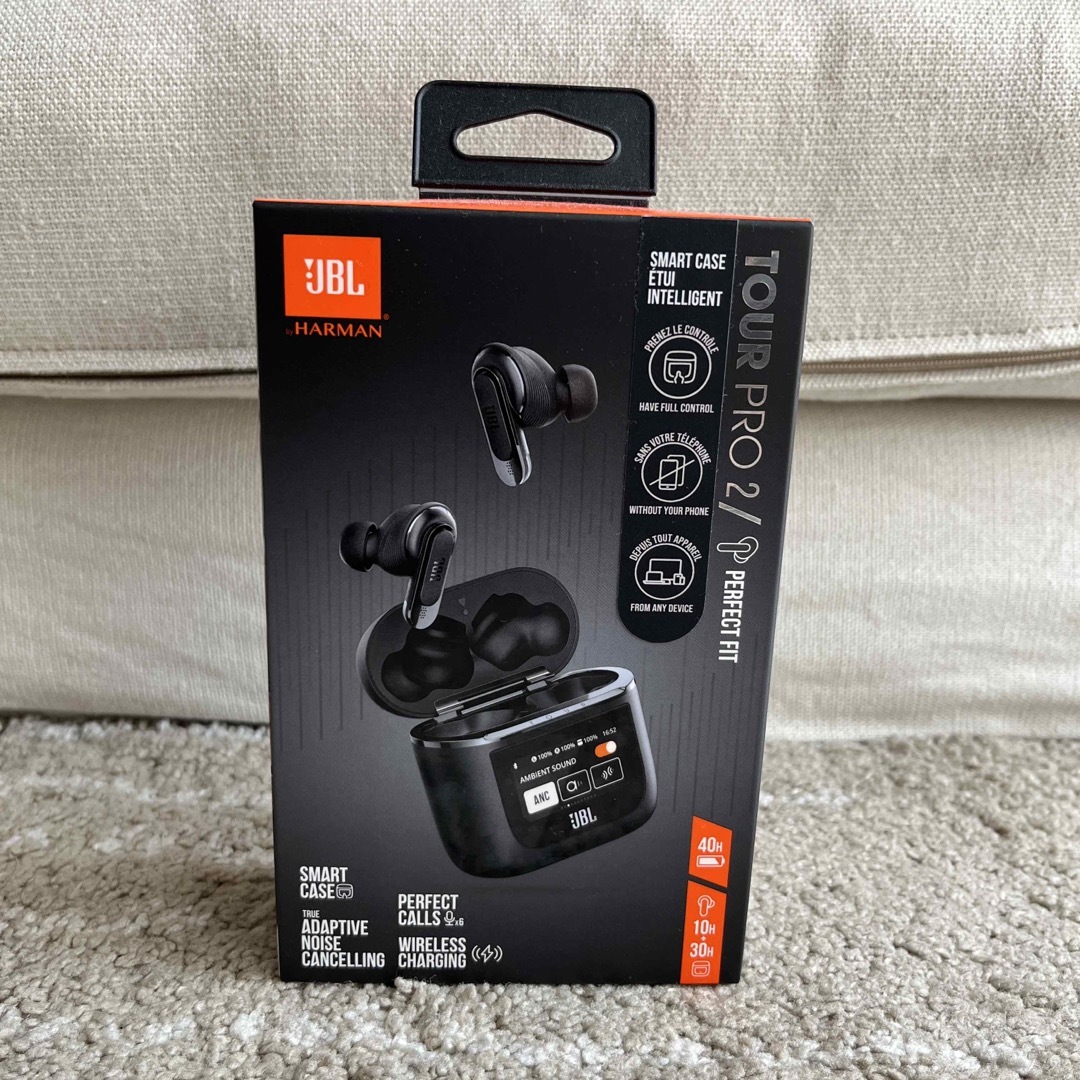 JBL 完全ワイヤレスイヤホン TOUR PRO 2 BLACKプラグ無ヘッドホン構造