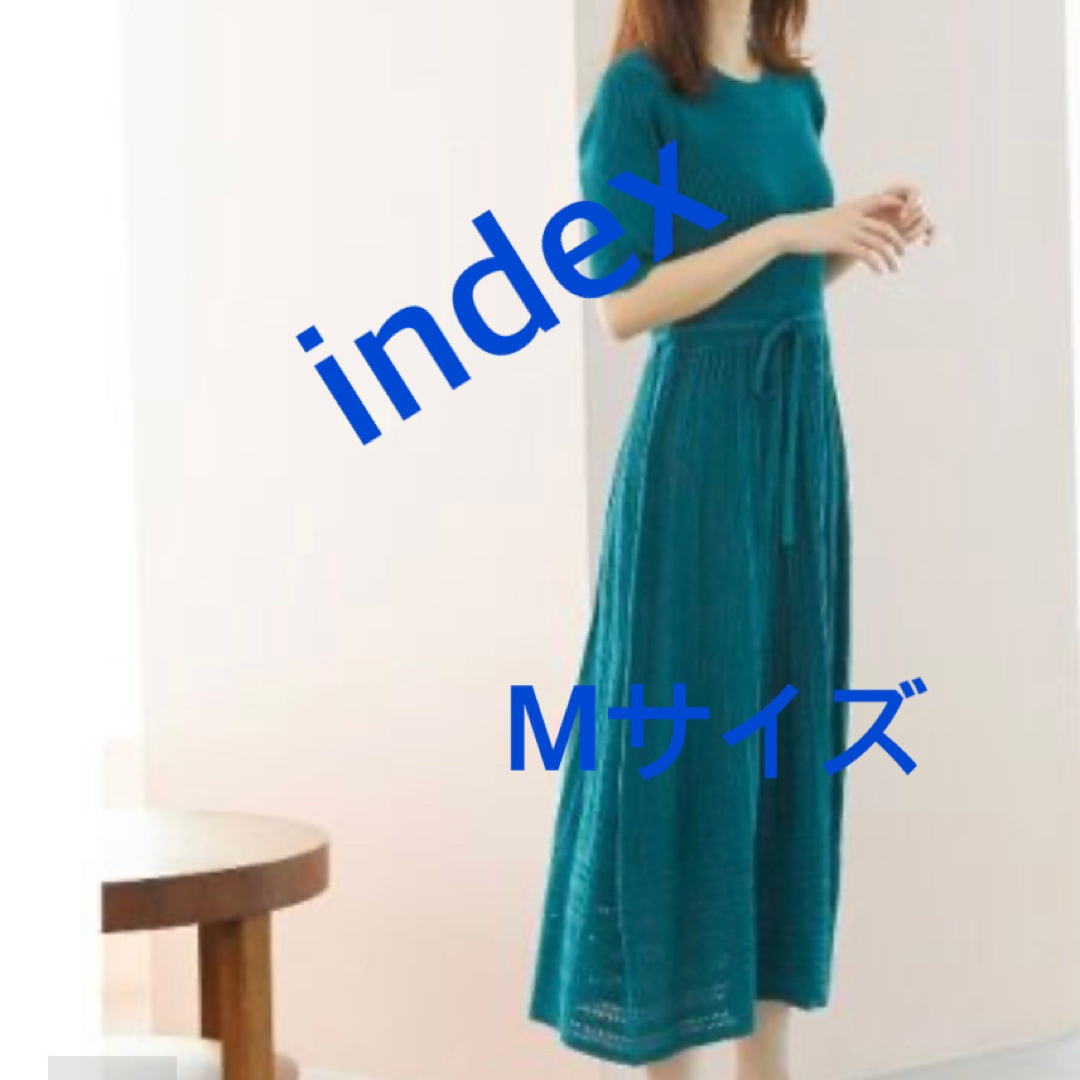 INDEX(インデックス)の3621 index ワールド ワンピース グリーン M 新品未使用 レディースのワンピース(ロングワンピース/マキシワンピース)の商品写真