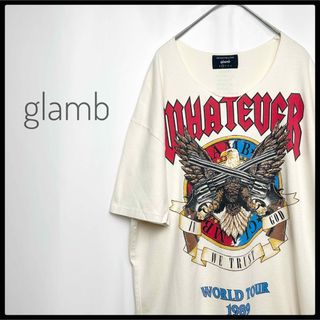 グラム(glamb)のレア　glamb バンT風　プリントTシャツ ヴィンテージ加工　バックプリント(Tシャツ/カットソー(半袖/袖なし))