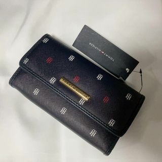 トミーヒルフィガー(TOMMY HILFIGER)の【新品】トミーヒルフィガー 長財布 TH柄 ネイビー 白 赤 レア メンズ(財布)