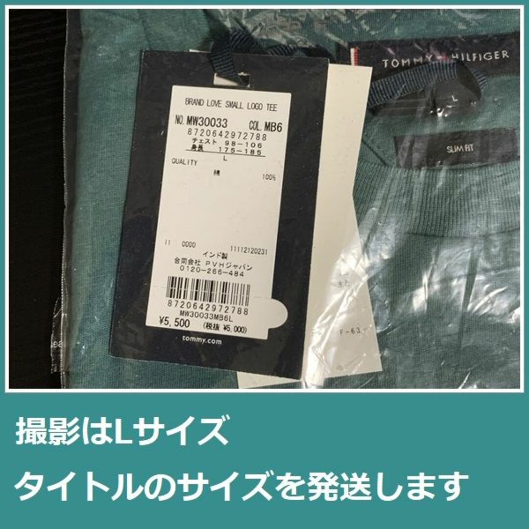 TOMMY HILFIGER(トミーヒルフィガー)のこの夏の定番　スモールロゴTシャツ グリーン(ブルー) Lサイズ メンズのトップス(Tシャツ/カットソー(半袖/袖なし))の商品写真