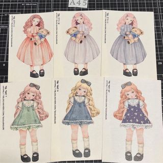 【海外ステッカーA45】HAMIL様　女の子　人物ステッカー　テディベア(印刷物)