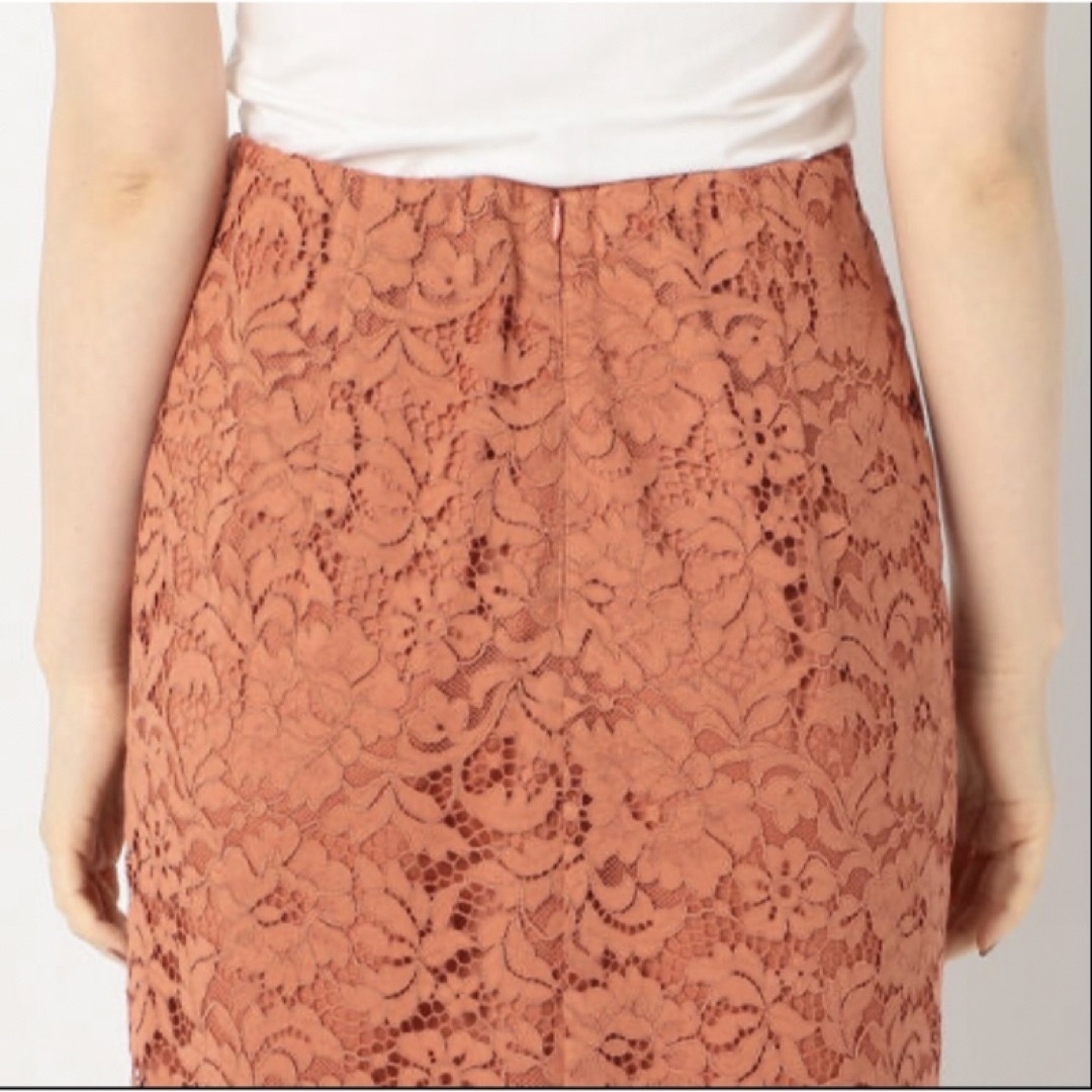NOLLEY'S sophi(ノーリーズソフィー)のNOLLEY'S sophi ラッセルレースタイトスカート オレンジ M レディースのスカート(ひざ丈スカート)の商品写真