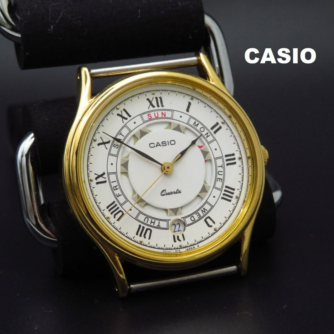 CASIO - CASIO 腕時計 変わり文字盤 デイデイト ローマン レアの CASIO - CASIO 腕時計 変わり文字盤 デイデイト ローマン レアの