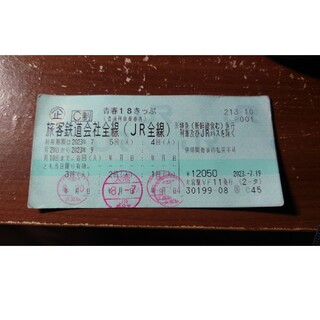 青春18きっぷ　1回分(鉄道乗車券)