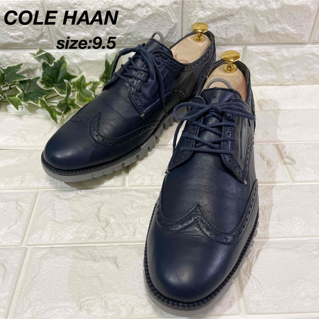 COLE HAANコールハーン ゼログランド レザーシューズウイングチップ9.5 ...