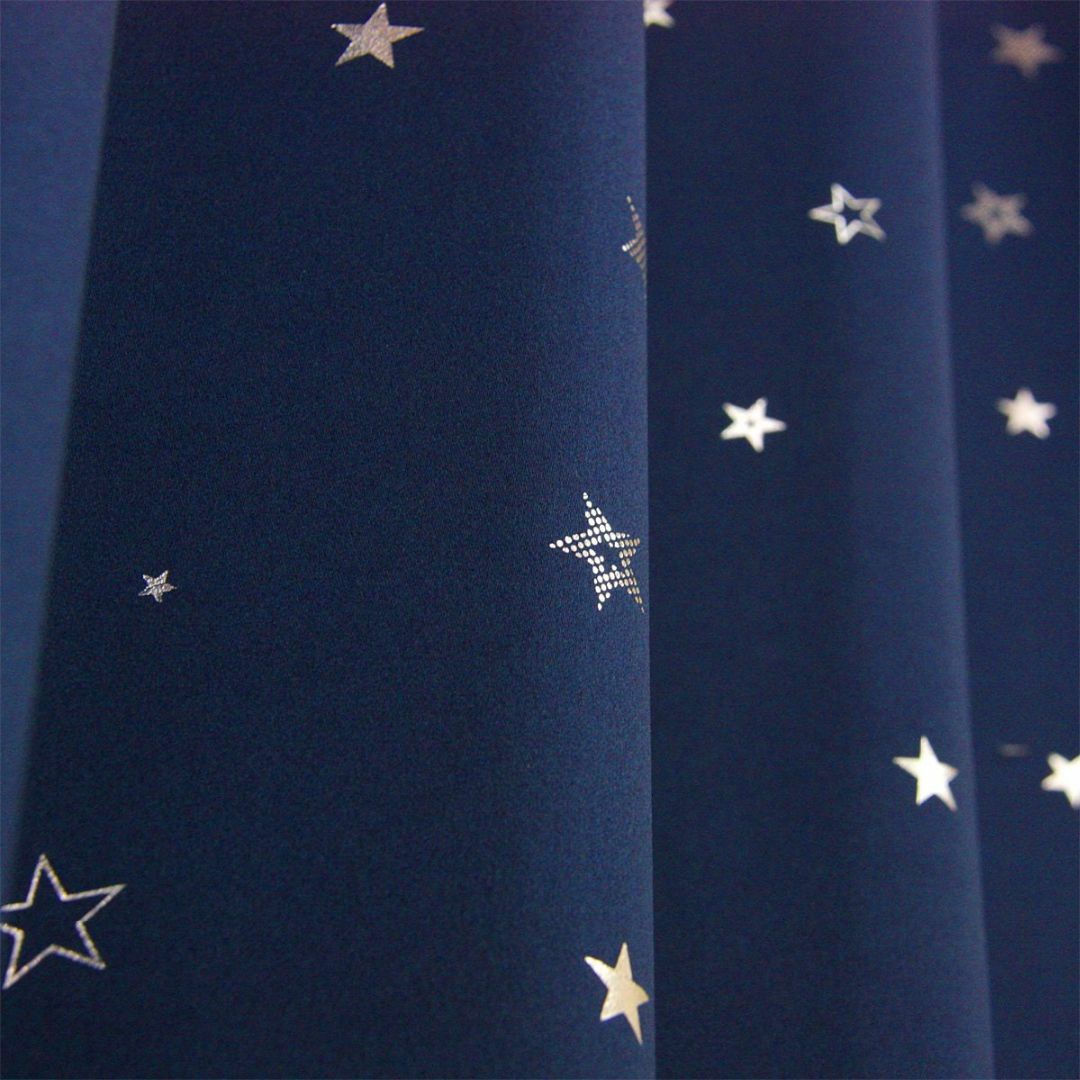 遮光カーテン 遮光1級 幅100cm×丈178cmの2枚組 星柄