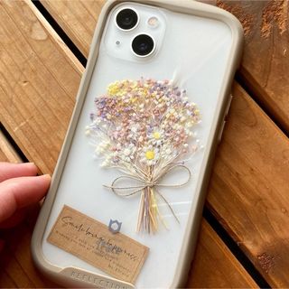 マーガレットパープル❁︎ スマホ　かすみ草　ケース iface インナーシート(スマホケース)