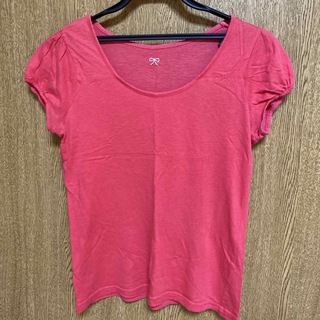 チャイルドウーマン(CHILD WOMAN)のchild woman Tシャツ ピンク 半袖 刺繍 日本製(Tシャツ(半袖/袖なし))