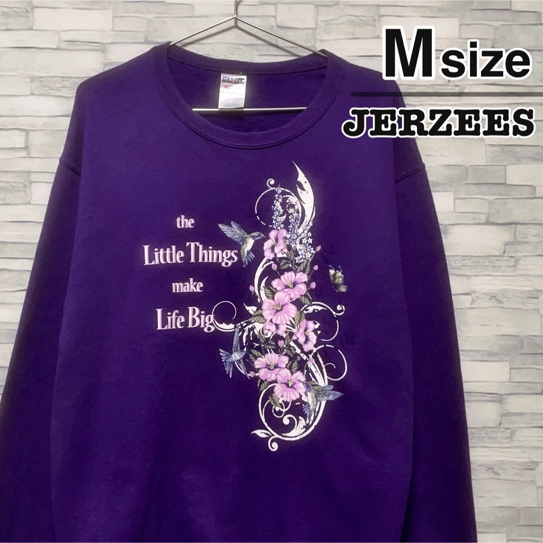 JERZEES JERZEES スウェット トレーナー M パープル 紫 花柄 鳥 USA古着の通販 by たま's  shop｜ジャージーズならラクマ