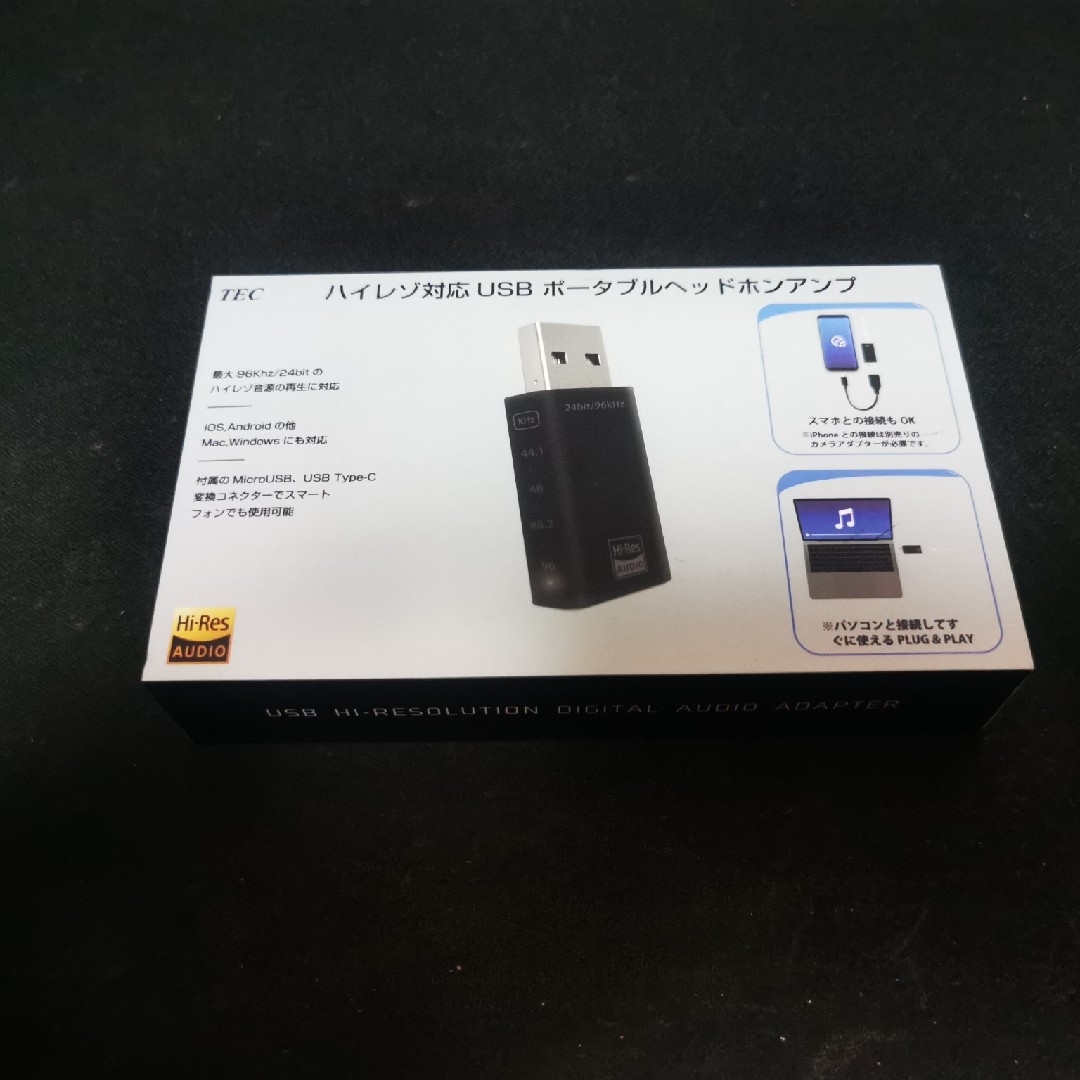 ハイレゾ対応超小型USBアンプ スマホ/家電/カメラのオーディオ機器(アンプ)の商品写真