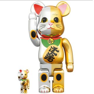 ベアブリック(BE@RBRICK)の招き猫　ベアブリック　千万両金×開運銀　100% 400%(その他)