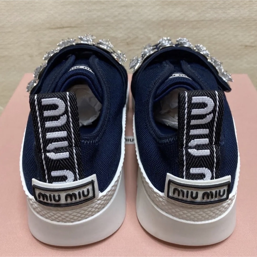 ✩極美品　MIUMIU ミュウミュウ クリスタルビジュー　スニーカー　22.5