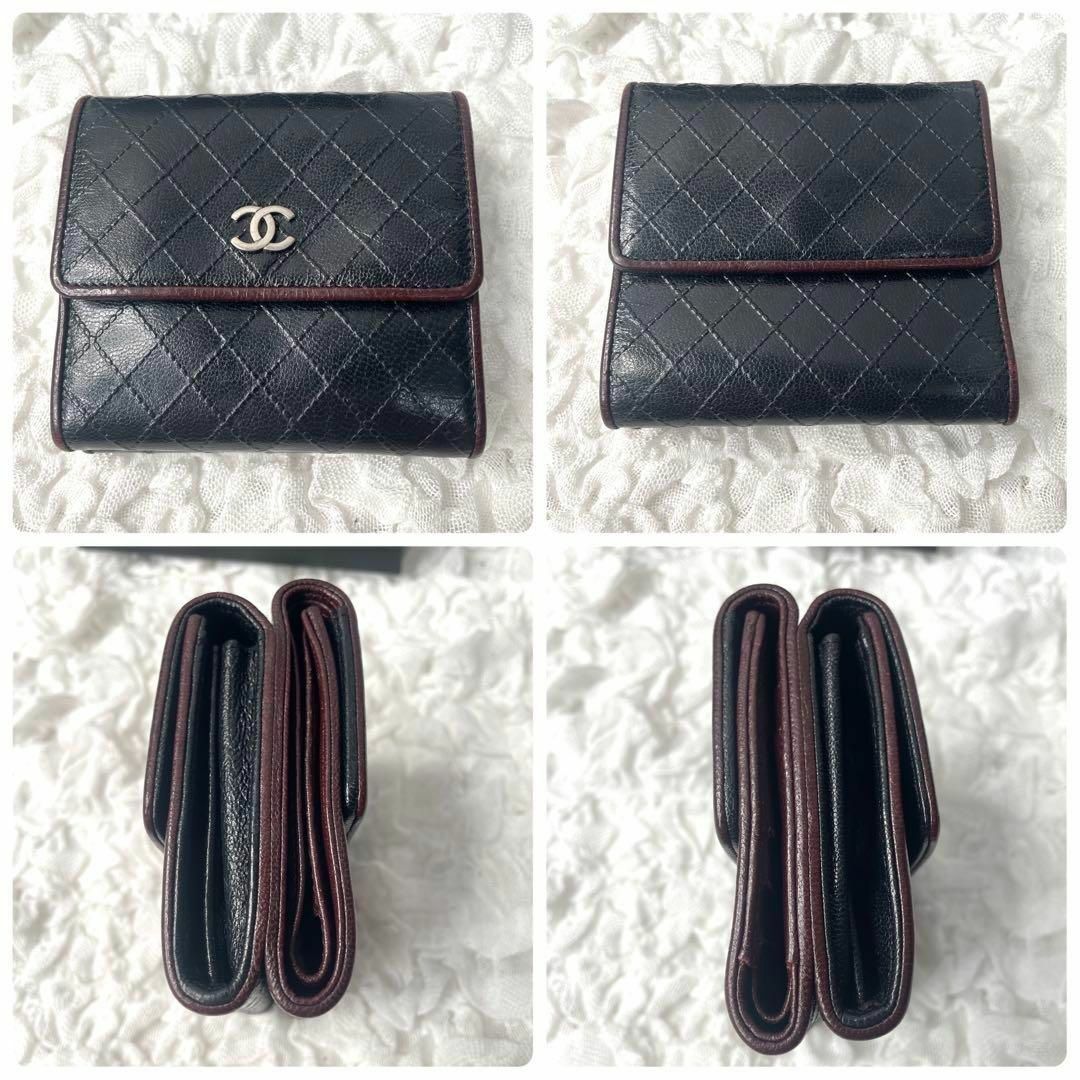 s144【極美品】シャネル CHANEL ココマーク マトラッセ レザー 財布