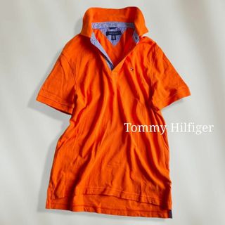 トミーヒルフィガー(TOMMY HILFIGER)の【極美品♡】　トミーヒルフィガー　ワンポイント刺繍　半袖ポロシャツ　ユニセックス(ポロシャツ)