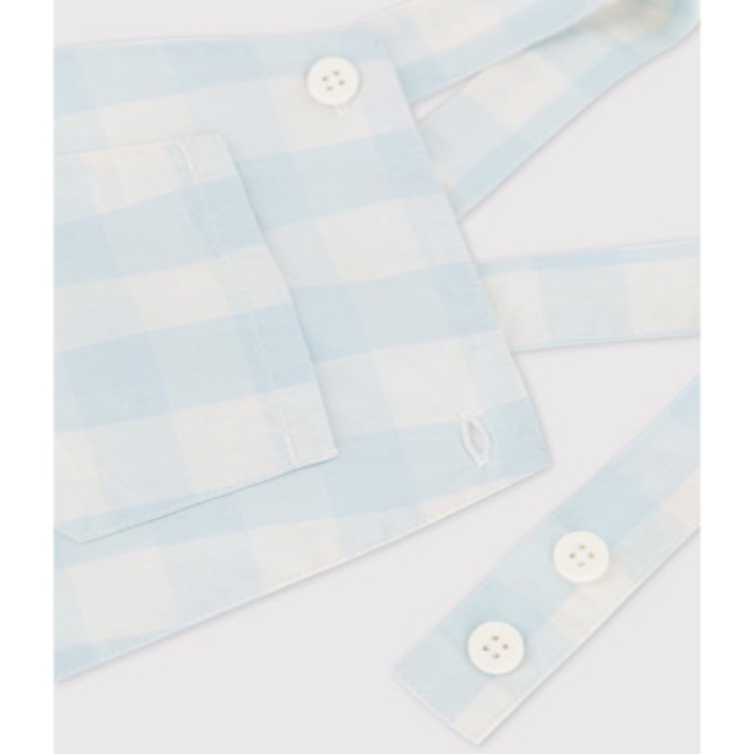 PETIT BATEAU(プチバトー)のプチバトー　ヴィシーチェックショートサロペット　オーバーオール　 キッズ/ベビー/マタニティのベビー服(~85cm)(パンツ)の商品写真