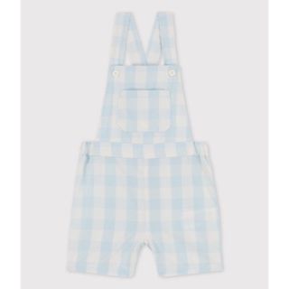 プチバトー(PETIT BATEAU)のプチバトー　ヴィシーチェックショートサロペット　オーバーオール　(パンツ)