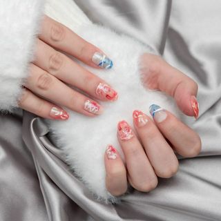 【色: M201】Sun&Beam Nails ネイルチップ ショート ミディア(ネイルケア)