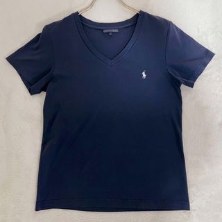 ラルフローレン(Ralph Lauren)のRALPH LAUREN  ネイビーVネックTシャツ　レディースLサイズ(Tシャツ(半袖/袖なし))