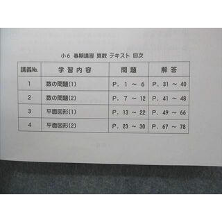 SN05-036 希学園 小6 春期講習 算数・理科・国語 オリジナルテキスト ...