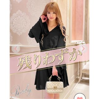 レディー(Rady)の★Rady★フリルシャツワンピース★BLACK★ブラック★黒★レディー★新品★(ひざ丈ワンピース)