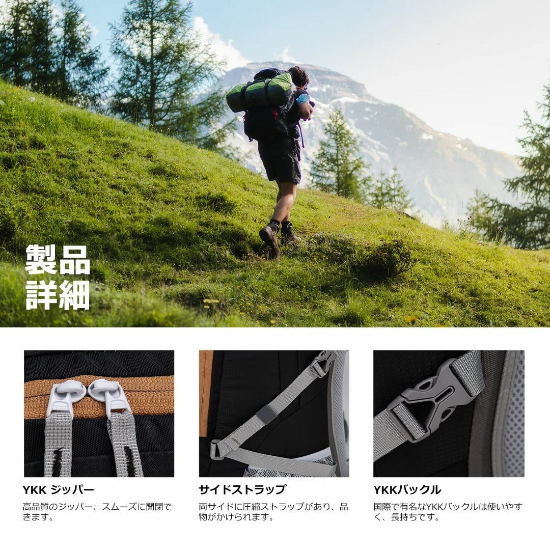 【色: 黒+カーキ】マウンテントップ(Mountaintop) 登山 リュック