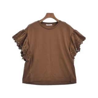 アナイ(ANAYI)のANAYI アナイ Tシャツ・カットソー 38(M位) 茶x茶(レース) 【古着】【中古】(カットソー(半袖/袖なし))