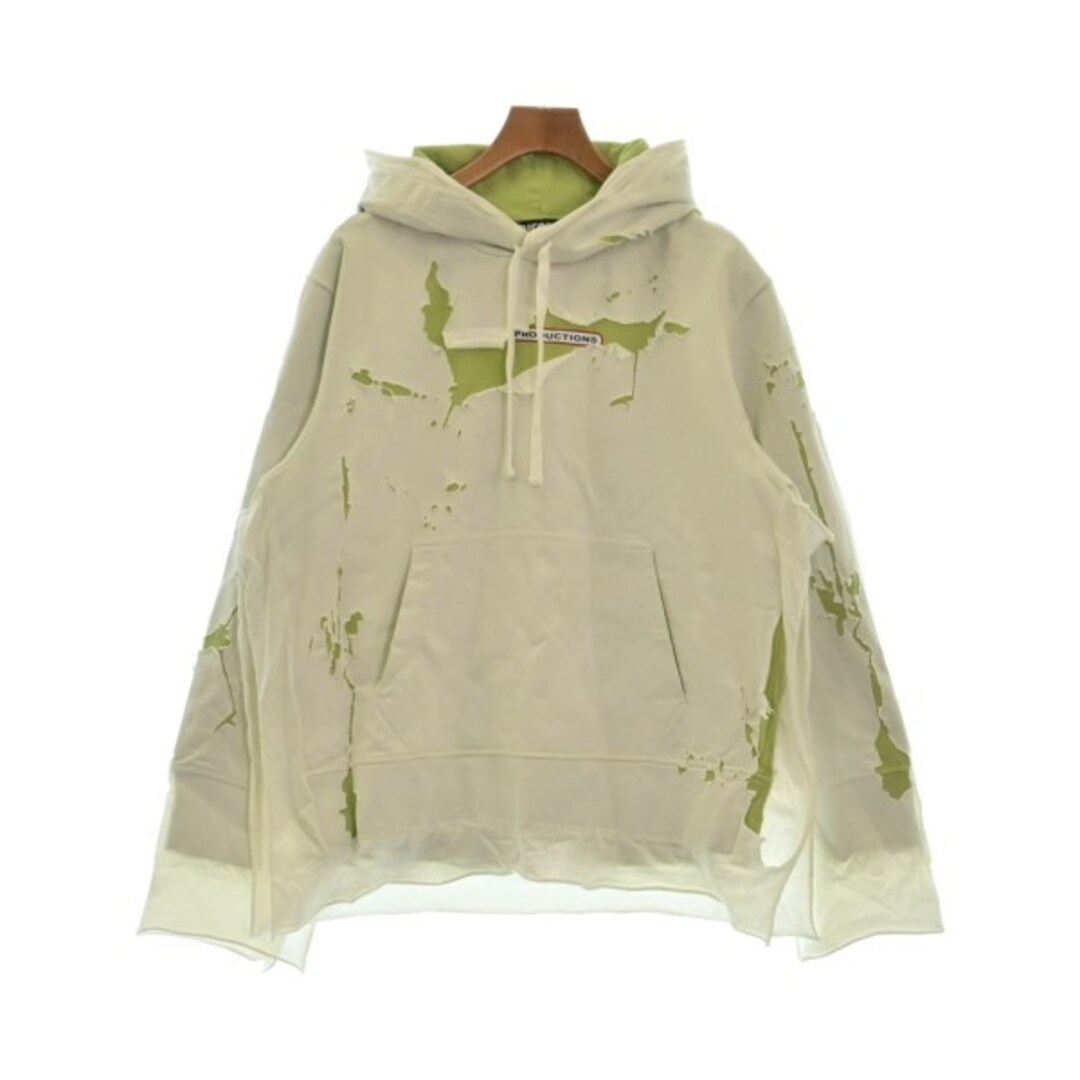 DIESEL - DIESEL ディーゼル パーカー S 白x黄緑 【古着】【中古】の