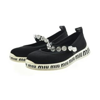 ミュウミュウ(miumiu)のMiu Miu ミュウミュウ スニーカー EU38 1/2(25cm位) 黒x白 【古着】【中古】(スニーカー)