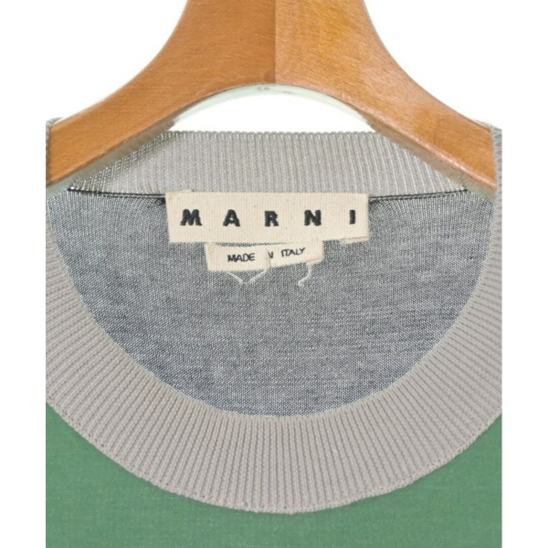 Marni(マルニ)のMARNI マルニ ニット・セーター 50(XL位) 緑x黒 【古着】【中古】 メンズのトップス(ニット/セーター)の商品写真